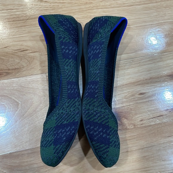 Rothys flat round toe rare limited edition retired forest tartan green plaid - Picture 2 of 8